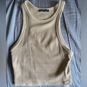 Zara ribbed crop halter top